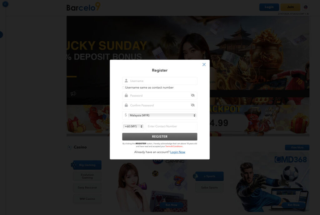 barcelo9 register